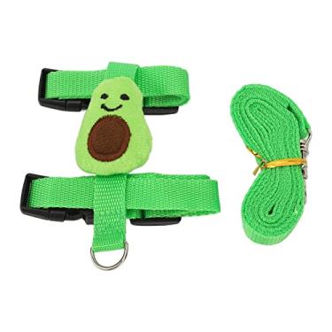 Imagem de HEEPDD Nylon Pet Harness Leash, Pet -chilla Tira do Peito de Colher Colar Abacate Forma Chicote de Animais de Estimação Colher de Desenho Animado Abacate I Shapeted Chest e Arnês Traseiro (S)