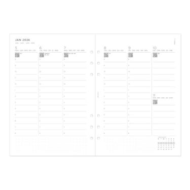Imagem de Filofax Recarga de diário de calendário, tamanho A5, semana para visualização com agendamentos, pacote diário mínimo, vertical, papel branco, multilíngue: cinco idiomas, 2026 (C68593-26)