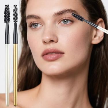 Imagem de 2 pincéis de rímel varinhas de maquiagem para cílios e sobrancelhas, aplicadores para extensões, reutilizáveis
