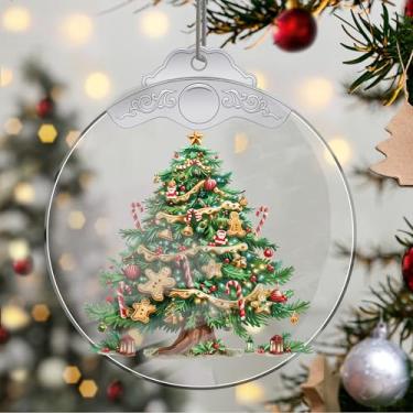Imagem de Enfeites de Natal, árvore de cristal, enfeites de árvore de Natal feitos à mão, decoração de carro e casa - presentes de Natal, decoração de artesanato em acrílico, ideias de troca de presentes para