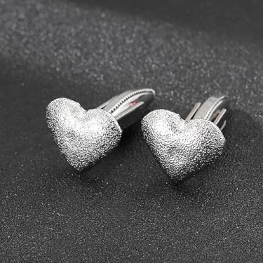 Imagem de Abotoaduras masculinas em formato de coração de latão estilo vintage BLC268-P, BLC268-01, Cobre, Sem Pedra Preciosa