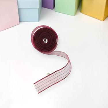 Imagem de Generic 1 fita de artesanato fita de organza metálica poliéster vinho tinto 5/20.3 cm 5 jardas