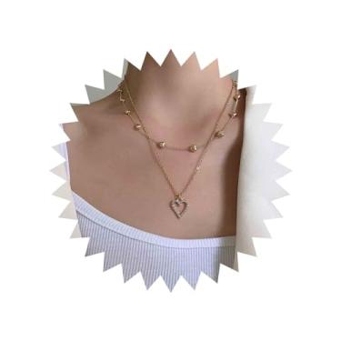 Imagem de Aneneiceera Colar Boho em camadas, cristal, estrela, lua, gargantilha, prata, lua crescente, octagrama, pingente de estrela, colar empilhado para mulheres e meninas (estilo A), Metal