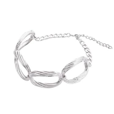 Imagem de LittleFathand Colar de corrente de ouro grosso para mulheres, colar de gargantilha grande e grosso, corrente cubana de ouro, colares punk hip-hop, bijuterias, presente de fantasia, Zinco, Sem Pedra