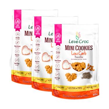 Imagem de Kit 3X: Cookie Low Carb de Baunilha S/ Glúten Leve Crock 90g