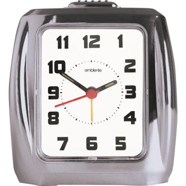 Imagem de Despertador Quartz Ambiente Ref: 1602-028 Prateado Retangular