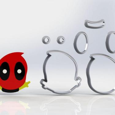 Imagem de Cortador Deadpool Cute Modular Mod 1 Tamanho 5Cm