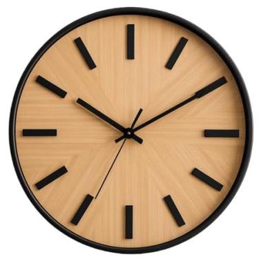 Imagem de Relogio de Parede, Moderno Clássico Minimalista, Escritório Relógio de Parede Silencioso Pilha, 24cm, 30cm Ou 40cm(Minimalista Marrom 30cm)