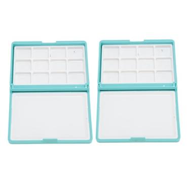 Imagem de HEEPDD 2pcs Caixa de Aquarela, Mini Caixa de Paleta de Aquarela Portátil Destacável Acomodar Todos Os Pigmentos Paleta de para Iniciantes Artistas Nan (Caixa Azul, 12 Grades)
