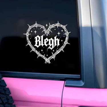Imagem de BLEGH Decalque de carro coração de arame farpado engraçado, inspiração positiva, piada poderosa, humor, carro, janela, espelho, acessórios, afirmações, vinil, impermeável, 20 cm, adesivo para