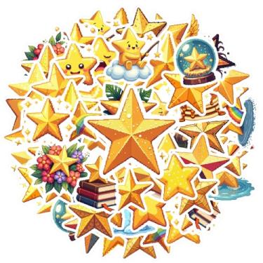 Imagem de 50 peças estrelas celestial fantasia estrela adesivos DIY alegres para telefone faça você mesmo guitarra laptop notebook mala copo notebook bagagem celular copo