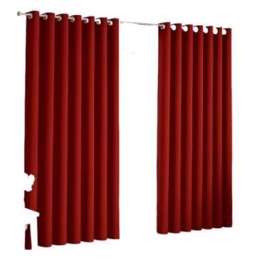Imagem de Cortina Para Sala Ou Quarto Grande 3,00x2,50 metros Ideal Sala Quarto Escritório Porta (vermelho)