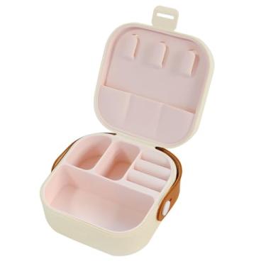 Imagem de Caixa de joias de viagem pequena para mulheres, mini itens essenciais de viagem, mini caixa de couro portátil para joias, anel de armazenamento, caixa de presente para mulheres, amarela