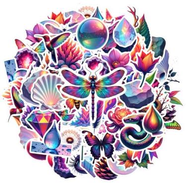 Imagem de 70 peças, natureza, animais, fantasia, geometria, colorido, faça você mesmo, adesivos de papelaria, cristal, para mala, geladeira, telefone, bagagem, laptop, guitarra, carro, brinquedos, laptop