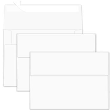 Imagem de Envelopes para convite 12 x 17 cm, envelope branco A7, pacote com 50 envelopes de cartão de 12 x 17 cm, autovedação, para casamentos, cartões comemorativos, chá de bebê, fotos, aniversário