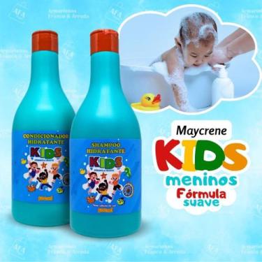Imagem de Kit Azul Kids Shampoo e Condicionador dos Meninos Maycrene - 2x500ml -