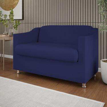 Imagem de Namoradeira Elegante Sala, Quarto Suede Balaqui Decor azul Marinho