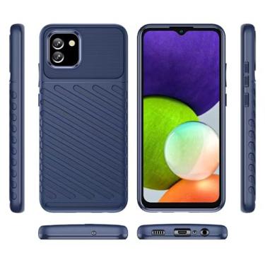 Imagem de HTXWXJC Capa de celular para Galaxy A04e, capa Samsung F04, SM-A042F, capa à prova de choque, capas protetoras de TPU antiarranhões, capa de grau militar para Samsung Galaxy A04e azul