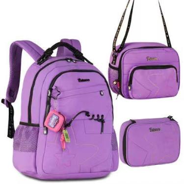 Imagem de Kit Luluca Com Mochila + Estojo Box + Lancheira Térmica Juvenil Escola