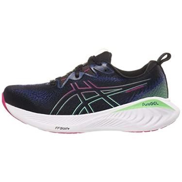 Imagem de ASICS Tênis de corrida feminino Gel-Cumulus 25, Preto/Rosa Rave, 34