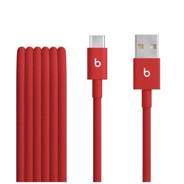 Imagem de Cabo trançado de USB-A para USB-C da Beats (1,5 m), Vermelho elétrico