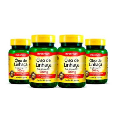 Imagem de Kit 04 óleo De Linhaca 500 Mg Maxinutri 60 Capsulas