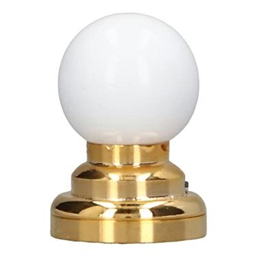 Imagem de Aqur2020 Lâmpada de Teto Em Miniatura, Luz LED Redonda Alimentada por Bateria Em Escala 1:12 Com Base de Metal e Interruptor Liga/Desliga para Decoração de Casa de Bonecas e Exibição