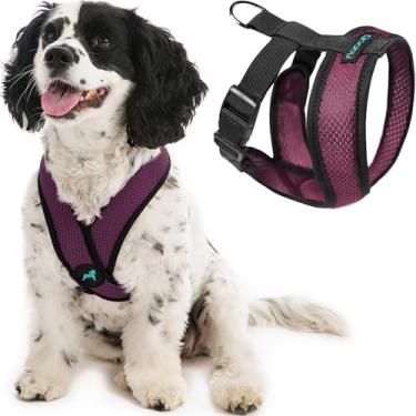 Imagem de Gooby Peitoral Comfort X Head in – Roxo, Pequeno – Arnês para Cães Sem Puxar com Moldura X Patenteada Sem Choke para Cães Pequenos a Médios Uso Interno/Externo