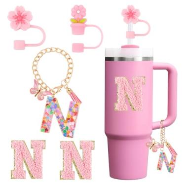 Imagem de Conjunto de acessórios para copo Stanley Cup 850.5 g 1,134.0 g copo com alça, incluindo tampa de palha, pingente de alça, adesivo 5 peças (N)