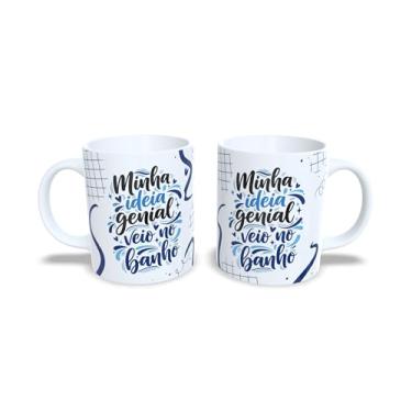 Imagem de Caneca Cerâmica com Mensagem Colorida em Arco-Íris, Branca, 325ml, Design Criativo com Frase em Português (22815)