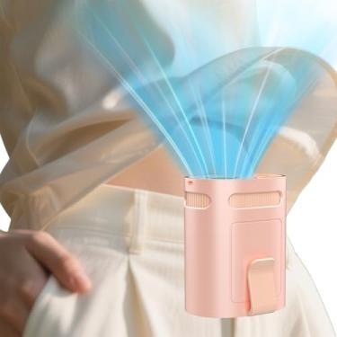 Imagem de Ventilador de cinto com clipe na cintura ventilador de resfriamento portátil - pequenos ventiladores pessoais silenciosos carregáveis alimentados por bateria, ventiladores do corpo Coolclip sob roupas