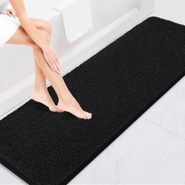 Imagem de BOANKODU Tapetes de banheiro 118 x 61 cm, tapetes de banho de chenille absorventes extramacios, forro de PVC de secagem rápida, tapetes de banho laváveis na máquina para piso de banheiro, banheira e
