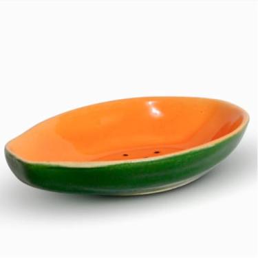 Imagem de TaçA CerâMica Resistente A Altas Temperaturas，Tigelas de CerâMica para Uso DoméStico Cumbuca Mamão Bowl em CerâMica LouçAs Decoração(Verde Escuro)