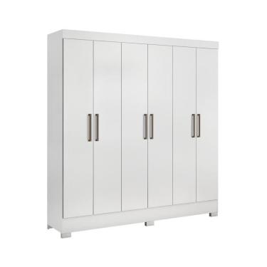 Imagem de Guarda Roupa Casal 6 Portas 2 Gavetas Prático Branco Demóbile Branco