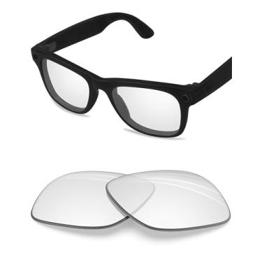 Imagem de BLAZERBUCK Lentes de reposição anti-sal para Ray-Ban Meta Wayfarer RW4006 50 mm - HD transparente com bloqueio de luz azul