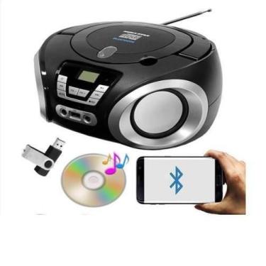 Imagem de Rádio Toca Cd Com Bluetooth Aux Micro System Portátil - Mega Star
