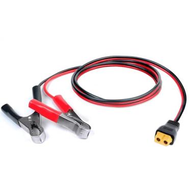 Imagem de Ledvillage Cabo conector XT60 para clipe jacaré, grampo de bateria 12AWG 12V para cabo de extensão fêmea XT60 Cabo de arranque ideal para estação de energia, painel solar, carro (60 cm)