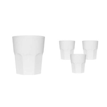 Imagem de Kit 4 Copos Mini Roma Branco 300Ml Plástico Premium - Bb Store