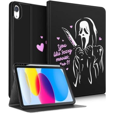 Imagem de Besoar Linda capa para iPad 10ª geração de 10,9 polegadas 2022 - para crianças, meninas, adolescentes, meninos, mulheres, fólio, feminino, desenho kawaii, design estético, capa legal para iPad 10