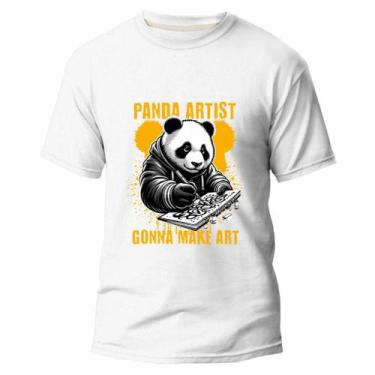 Imagem de Camisa Básica Streetwear 100% Algodão Camiseta Estampa Urso/Bear Panda