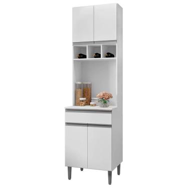 Imagem de Paneleiro Duplo Cozinha 4 Portas Andréia Ajl Móveis Branco