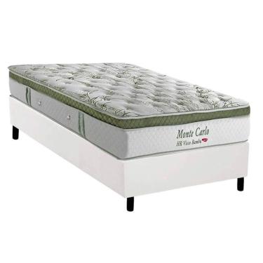Imagem de Cama Box Solteiro: Colchão Molas Ensacadas Herval Monte Carlo Visco + Base Crc Corano White (88x188)