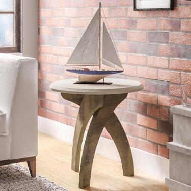 Imagem de Mesa De Canto Lateral 50cm Para Sala Leeroy Off/pinho A09 - Mpozenato