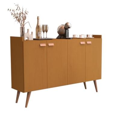 Imagem de Buffet Aparador Zeus Moderno Jantar 116cm em Madeira - Balcão Aparador Sala de Jantar Portas 4 - Design Premium (Cedro)