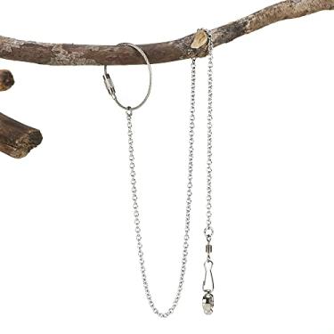 Imagem de Tornozeleira para pé de pássaro com orifício interno de 6,5 mm/0,26 pol, corrente de suporte de aço inoxidável, 4 tamanhos, anel de tornozelo para treinamento de voo seguro