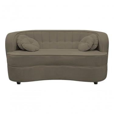 Imagem de Sofá Curvo 3 Lugares Orgânico Sala Recepção Escritório Decorativo Luxo Panamá 185cm Suede Cappuccino