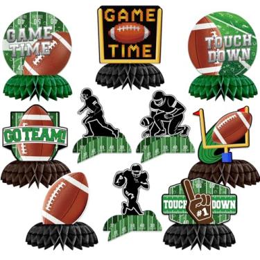 Imagem de 10 Pieces Football Honeycomb Centerpieces – Game Time Table Decorations with Football, Player, Goalpost, and Touchdown Signs for Game Day Parties and Sports-Themed Events