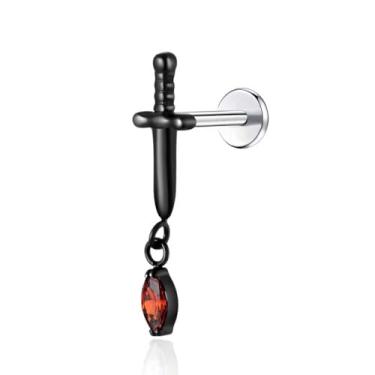 Imagem de 1 peça G23 brincos de titânio com costas planas 16 g F136 grau implante labrets titânio pressão ajuste sem rosca push in delicada cartilagem hélice concha lóbulo lábio tragus piercing joia, Small