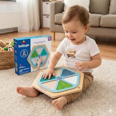 Imagem de Painel Atividades Sensorial Montessori Bebê Brinquedo Educativo Coordenação Motora (Painel Tato)