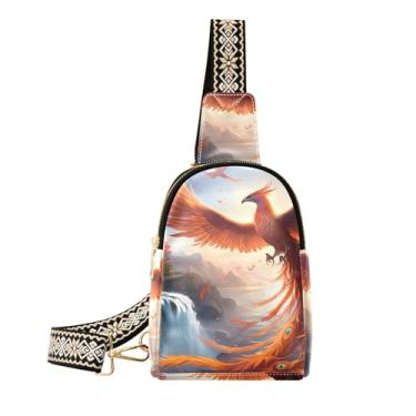 Imagem de CEBUGI Bolsa tiracolo de couro pequena Bird para mulheres, pochete transversal para trilhas, viagens ao ar livre